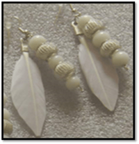 Milky Quartz and Feather Earrings
