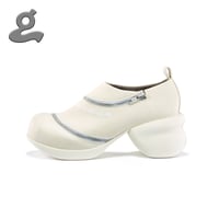 Image 2 of Cream Spiral Zipper Platform shoes