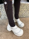 Cream Spiral Zipper Platform shoes