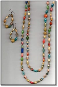 African Handmade Beaded Necklace and Earrings