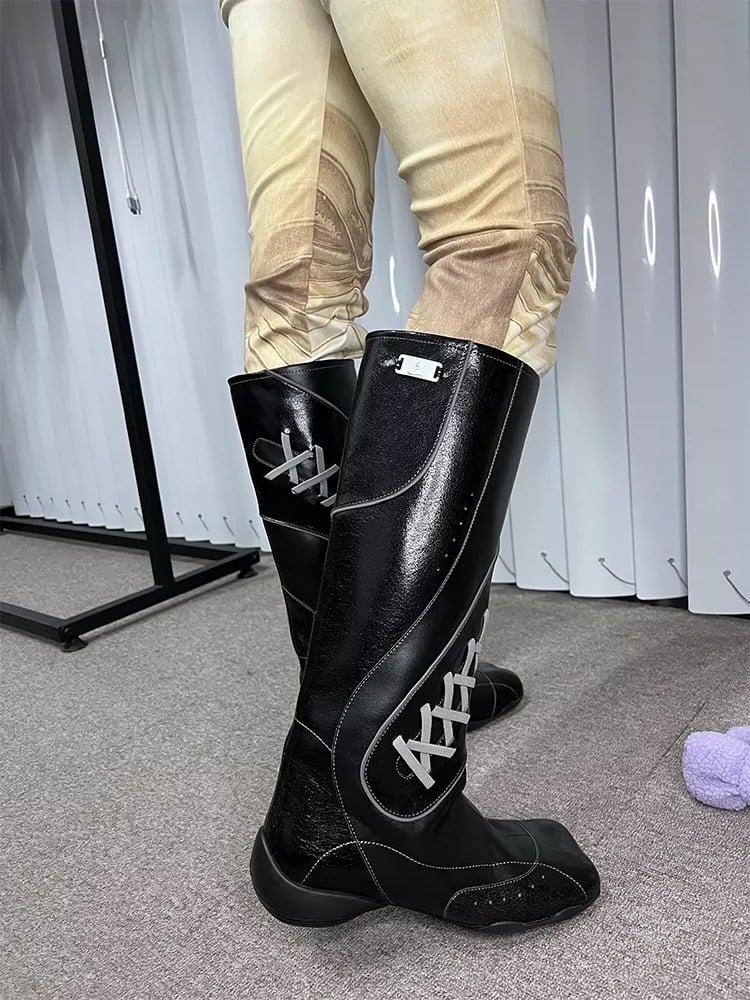 Image of Black Sport Lace-up Boots
