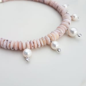 Pink Opal & Pearl Necklace