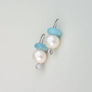 Aquamarine & Pearl Earrings 