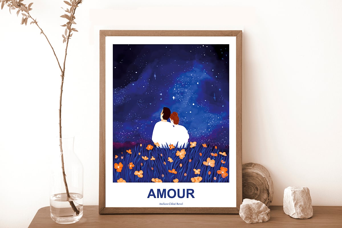 Affiche amour étoilé