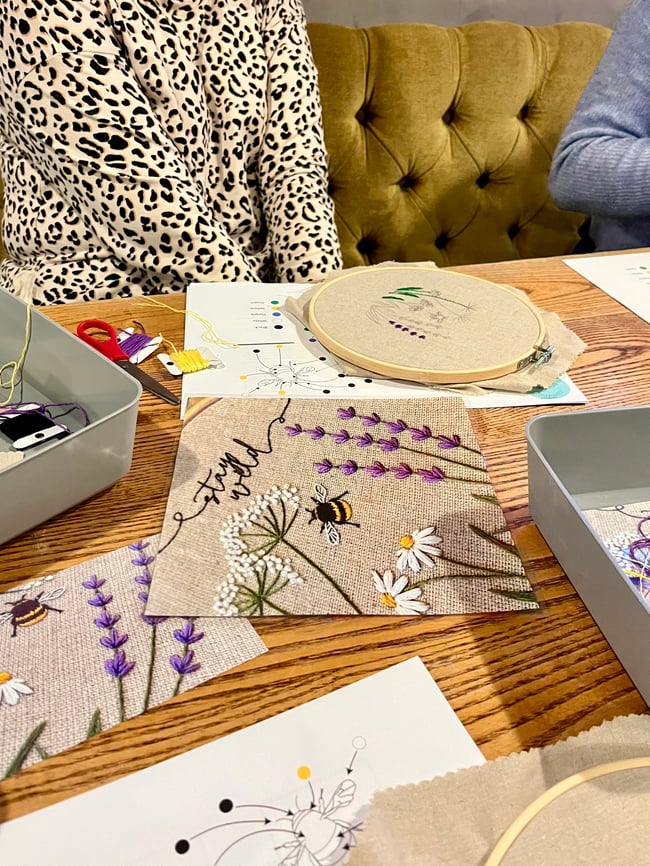 Flower And Bee Embroidery: By Request