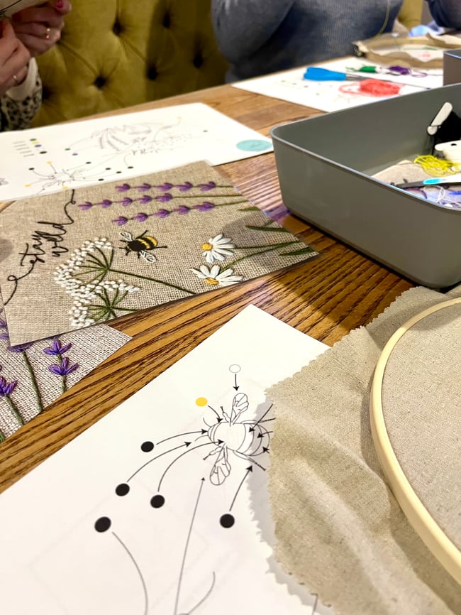 Flower And Bee Embroidery: By Request