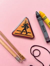 Image 1 of Angels Warning! Triangle Badge