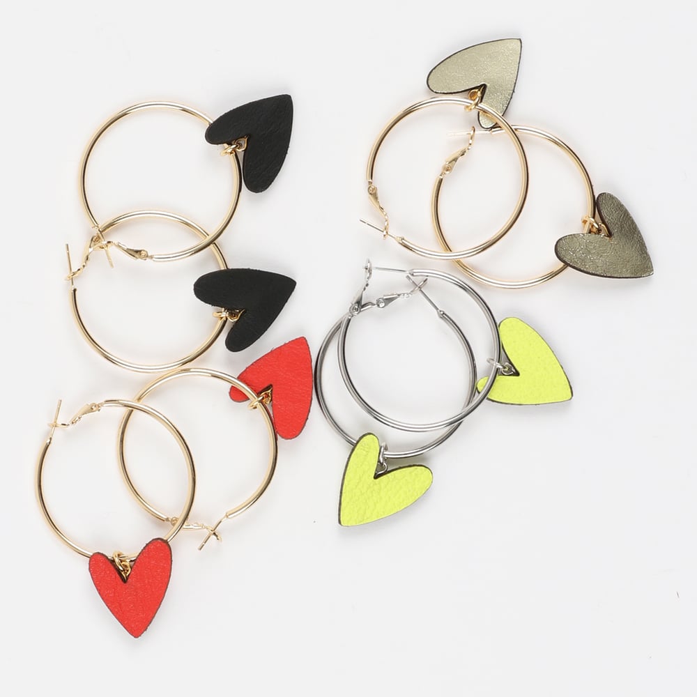 Image of VENUS heart hoop earrings