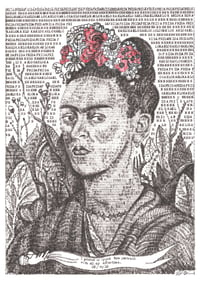 Image 1 of PRE ORDER Frida Kahlo Hand-Signed Typewriter Artwork by James Cook 