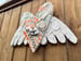 Image of Mosaic Winged Heart with Dog Figurine