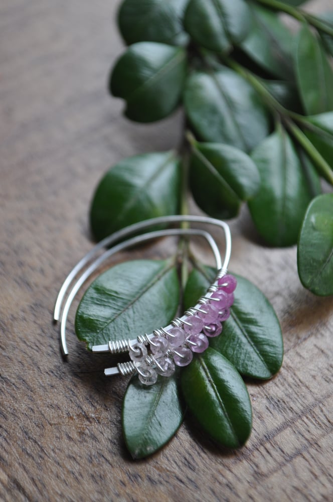 Image of Ombre Pink Sapphire Swoops in Sterling Silver