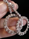 EDWARDIAN 18CT WHITE GOLD PLATINUM OLD CUT DIAMOND CIRCLE OF LIFE HALO EARRINGS