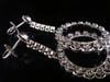EDWARDIAN 18CT WHITE GOLD PLATINUM OLD CUT DIAMOND CIRCLE OF LIFE HALO EARRINGS