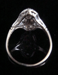 Image 3 of ORIGINAL ART DECO 18CT PLATINUM OLD TRANSITIONAL CUT DIAMOND BOMBE 0.50CT RING