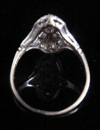 ORIGINAL ART DECO 18CT PLATINUM OLD TRANSITIONAL CUT DIAMOND BOMBE 0.50CT RING