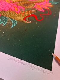 Image 4 of Snake with Chrysanthemums Limited Edition Print