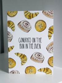Image 1 of Congrats on the Bun in the Oven Baby Card
