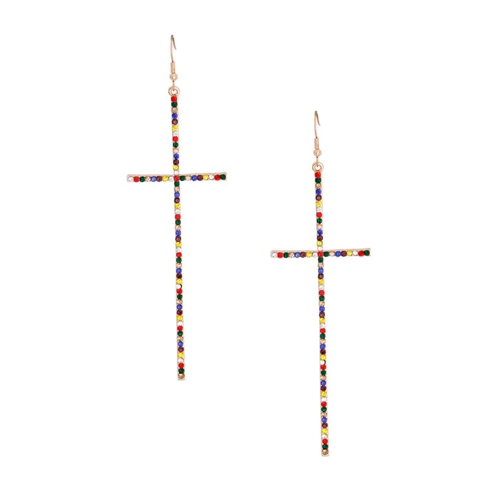 Image of Rainbow Cross Earrings
