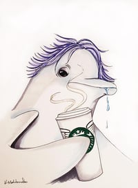 Image 2 of Caffeinated Dolphin - Original Art - Marker