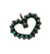 1960s ZUNI snake eyes turquoise HEART charm