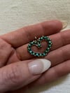 1960s ZUNI snake eyes turquoise HEART charm