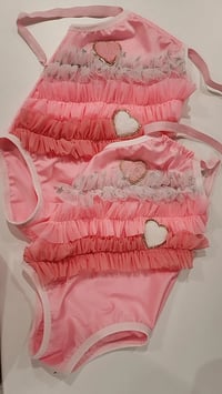 Image 1 of Hearts & ruffles halter swim suit