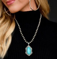 Image 2 of Necklace W/ Turquoise Pendant