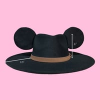 Image 2 of Pinched Crown Black Fedora hat