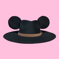 Image 1 of Pinched Crown Black Fedora hat