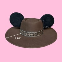 Image 3 of Brown Fedora with Black Mouse Ears