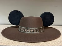 Image 4 of Brown Fedora with Black Mouse Ears
