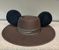 Image 5 of Brown Fedora with Black Mouse Ears