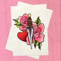 Image 1 of Rose & Dagger Art Print 