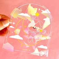 Image 1 of Suncatcher sticker - Cat on the moon