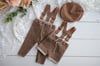 Cooper melange BROWN pants OR hat / two options/ newborn size