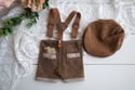 Cooper melange BROWN pants OR hat / two options/ newborn size