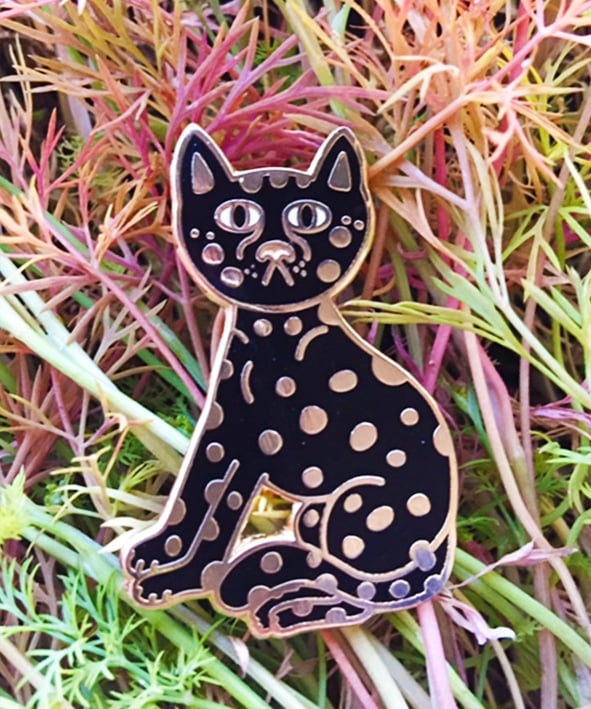 Image of Black Leopard Enamel Pin