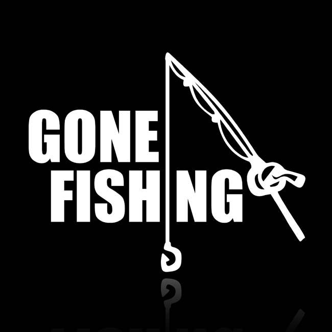 'Gone Fishing' Sticker