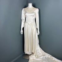 Image 2 of Vintage/Remodel-Ready 1940's Satin Bridal Gown 