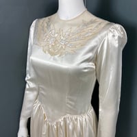 Image 3 of Vintage/Remodel-Ready 1940's Satin Bridal Gown 