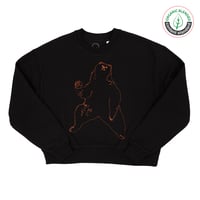 Image 1 of Bear Women's Black Cropped Baggy Sweat (RECYCLED)