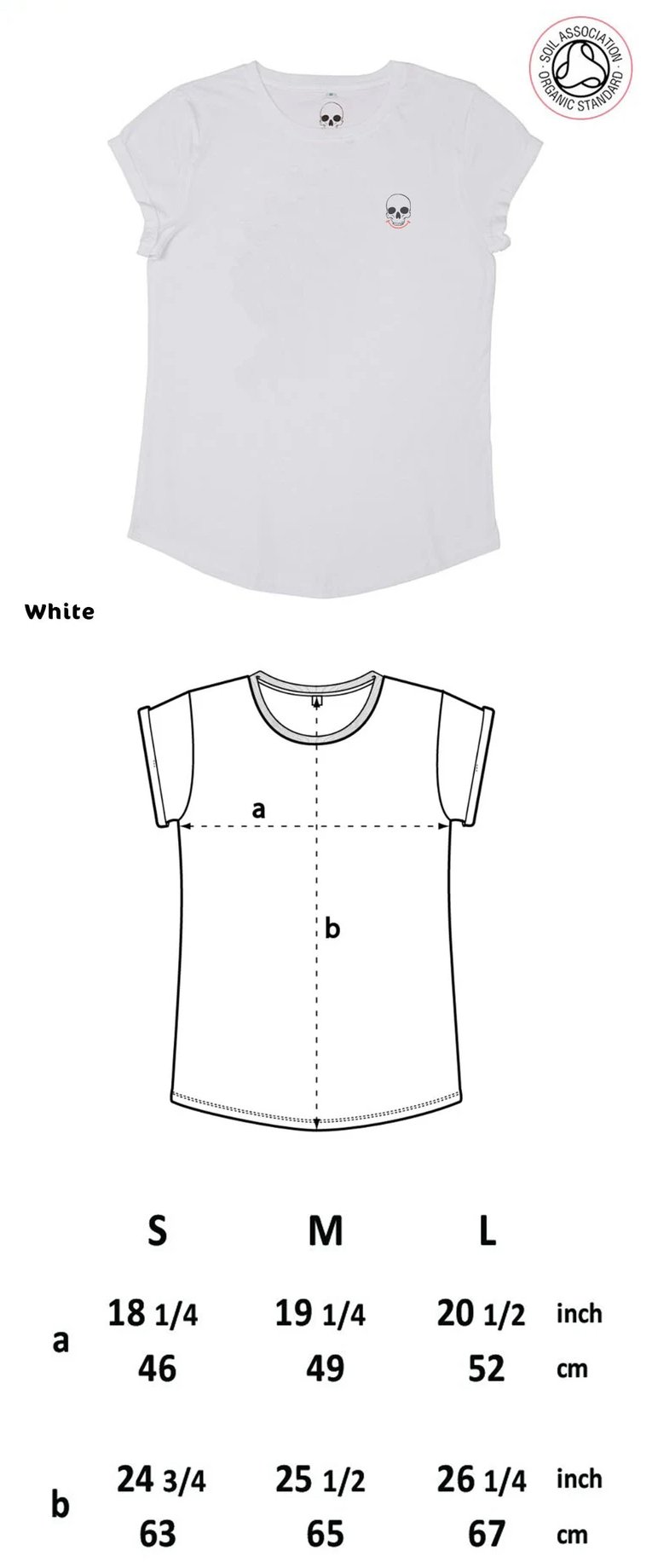 Smiley Skull Women's Roll Sleeve T's (Organic)