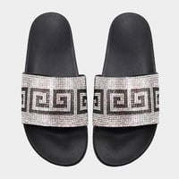 Rhinestone Bling Greek Pattern Slides for Ladies