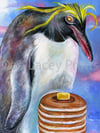 Canvas Print / "Penguin with Pancakes" from Original Dan Lacey Painting