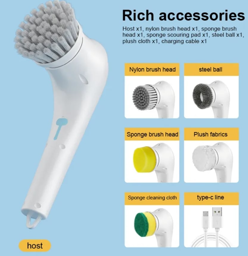 Image of 5 in 1 Electric Cleaning Brush USB Multifunctional Cleaner