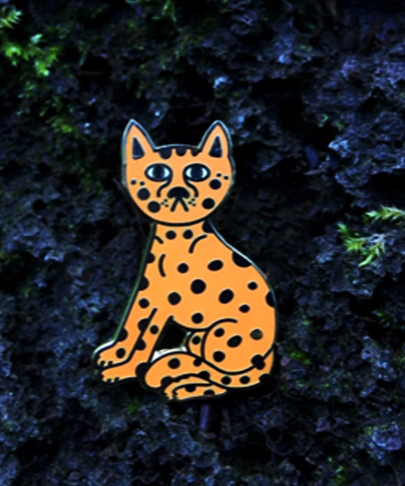 Image of  Orange Leopard Enamel Pin