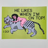 "When I'm on top" Risograph Print