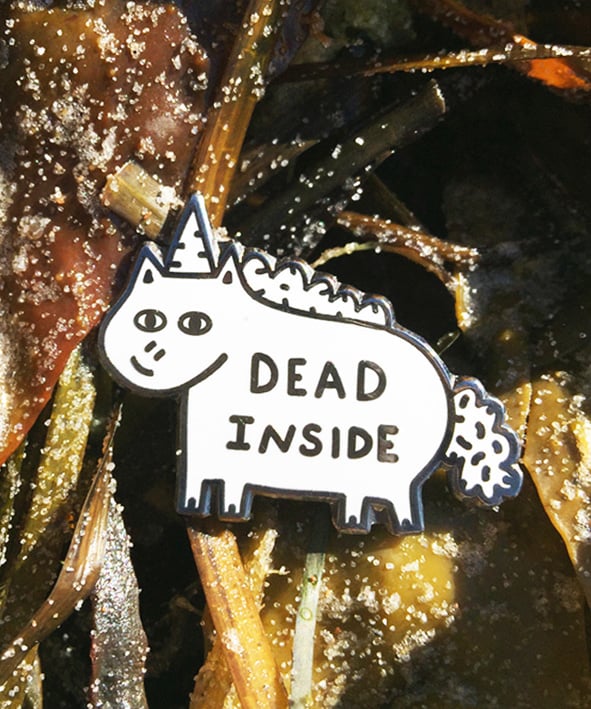 Image of Dead Inside White Enamel Pin