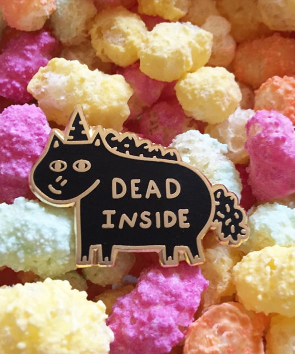 Image of Dead Inside Black Enamel Pin