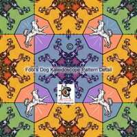 Image 3 of 'Fool's Dog' Kaleidoscope Scarf in 100% Silk